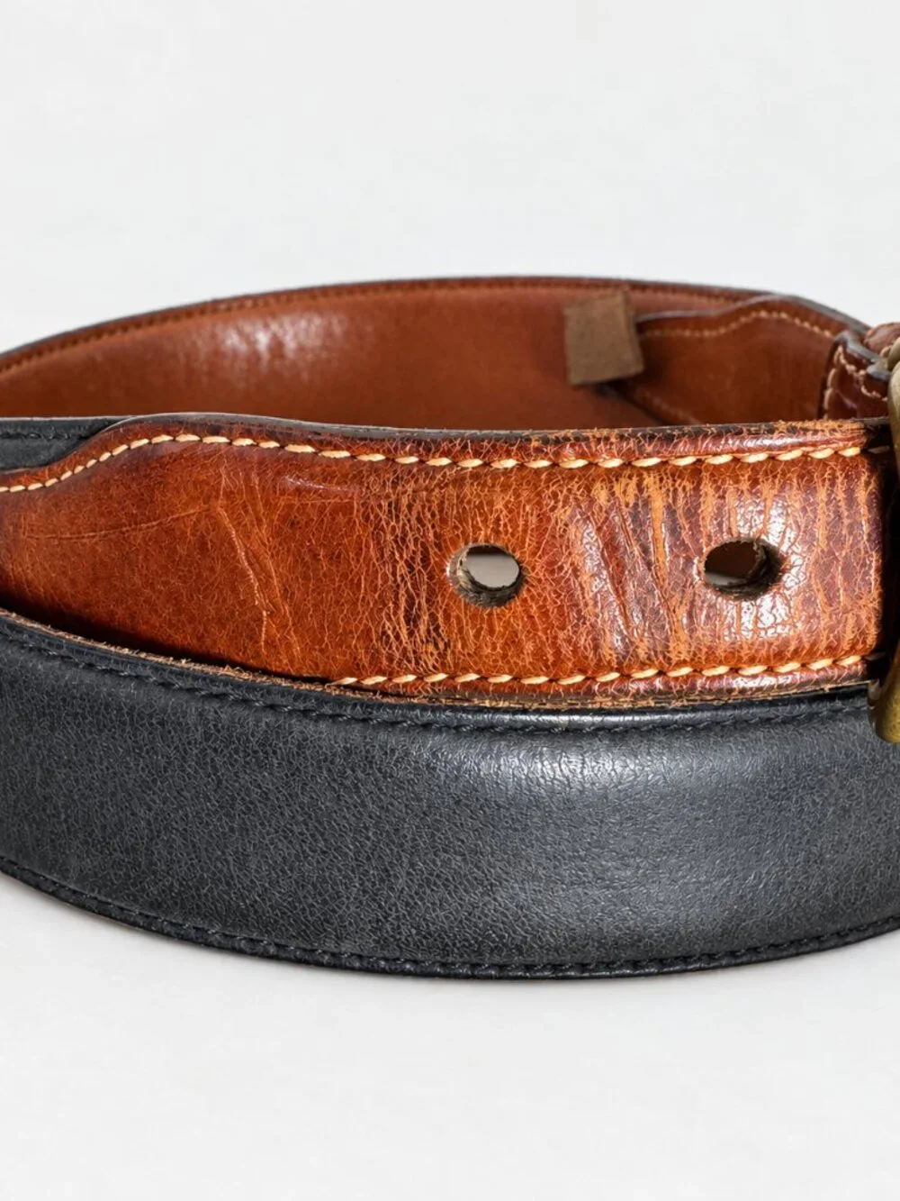 Vintage Trafalgar Men's Belt Oiled Nubuck Leather 40